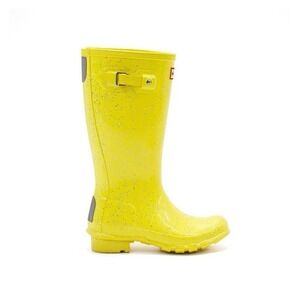 Girl's Hunter Original‎ Giant Glitter Yellow Waterproof Rain Rubber Boot Size 5